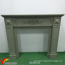 European Style / French Taste Classic Vintage Wooden Fireplace in Green